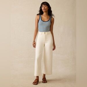 Faherty Cream Wide Leg Pants